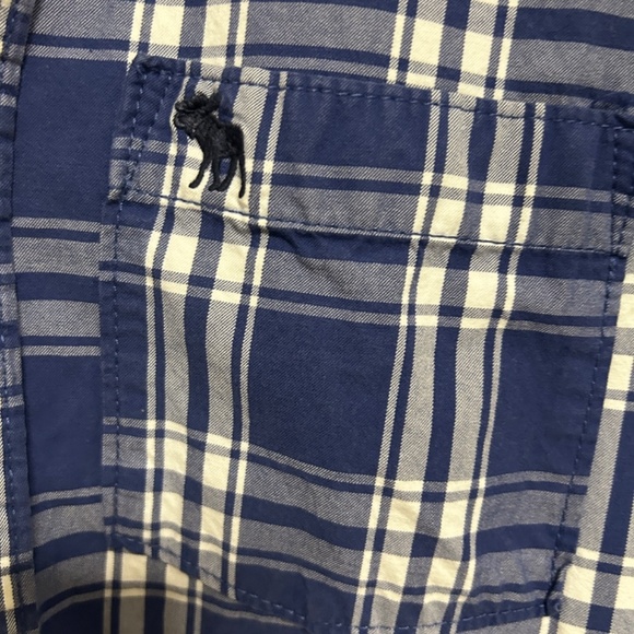 Abercrombie & Fitch Men’s Button Down Long Sleeve Shirt XL Muscle Blue/White - Picture 6 of 10